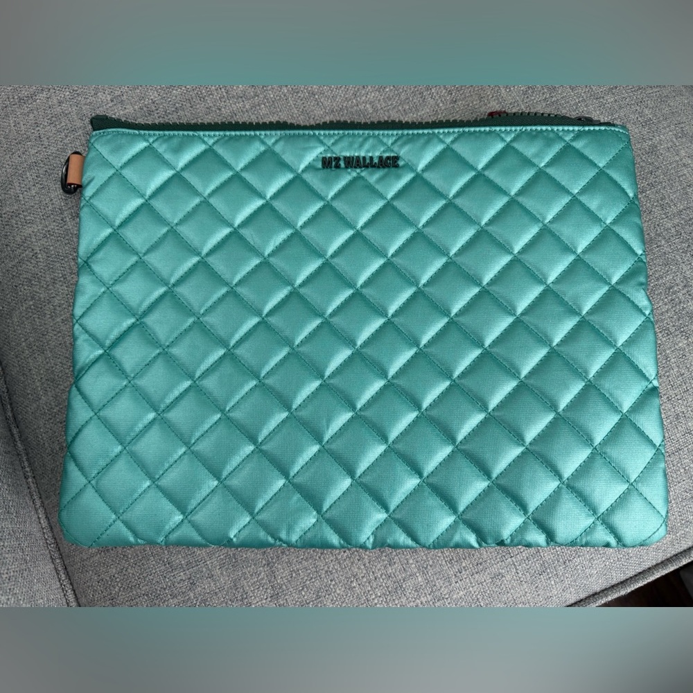 MZ Wallace Large Metro Pouch Aqua Teal - Picture 10 of 11